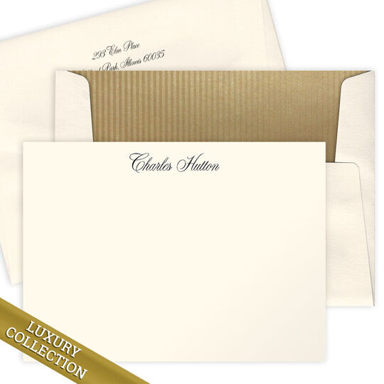 Luxury Drake Flat Note Card Collection - Raised Ink